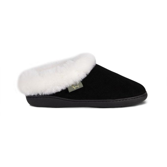 Cloud Nine Sheepskin Womens Sunrise Scuff-Black