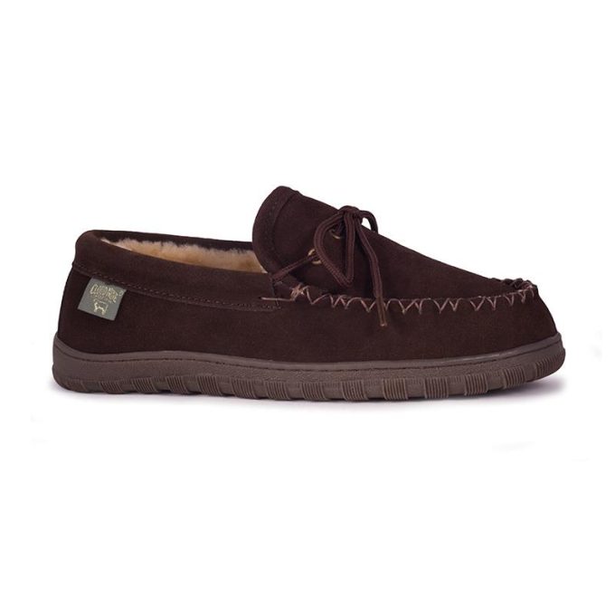 Cloud Nine Sheepskin Mens Moccasin-Chocolate