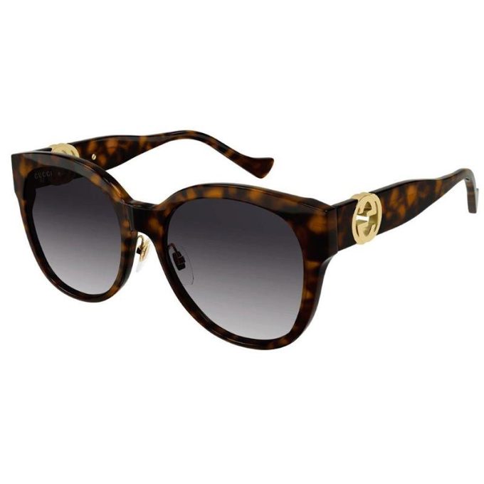 Gucci Sunglasses Womens Rounded Cat Eye Sunglasses-Havana